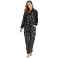 thumbnail image 4 of DHFJKG Flannel Pajamas Onesies For Women Jumpsuit Star Print Long Sleeve Pockets Hooded Drawstring Zipper One-Pieces Loungewear Suit Soft Nightwear, 4 of 4