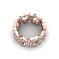 thumbnail image 3 of Natural 1.45Ct Round Cut Diamond Alternating Heart Women's Anniversary Wedding Eternity Band Ring Solid 14k Rose Gold G SI1, 3 of 3