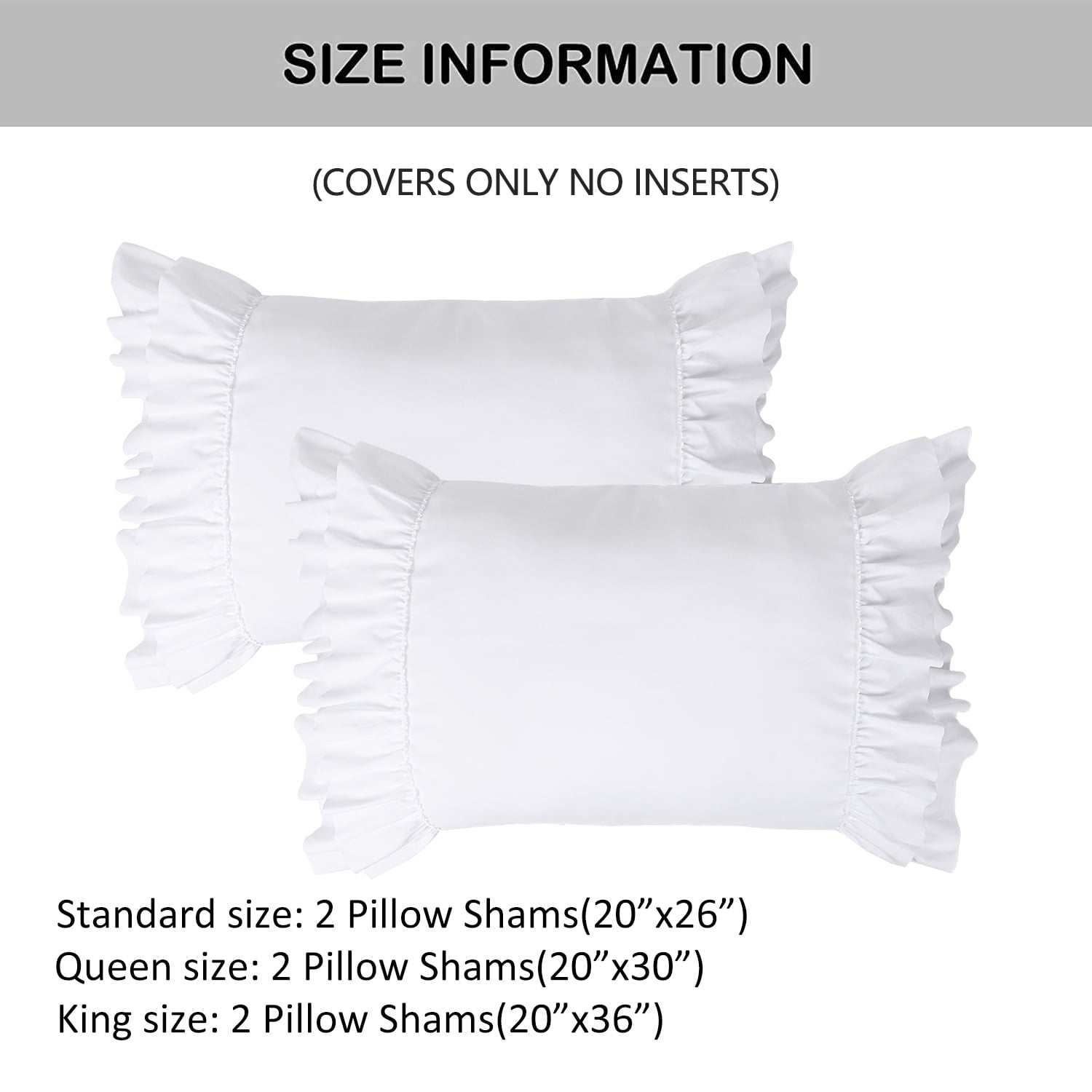 Set of 2 Classic Ruffle Decorative Pillow Shams
