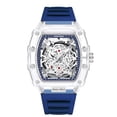 thumbnail image 1 of Reloj de Cuarzo Esqueleto Tonneau Transparente para Hombre, Luminoso, Correa de Silicona, Reloj de Pulsera Impermeable de Streetwear, 1 of 5