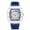 Translucent Blue Face-Blue Ribbon, variant on Men's Transparent Tonneau Skeleton Quartz Watch, Luminous, Silicone Strap, Waterproof Streetwear Wristwatch