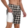 thumbnail image 3 of Goofa Black Plaid Heart Printed Men's Swim Trunks Board Shorts Quick Dry Mens Swimming Trunks with Compression Liner,Breathable Fit Hawaii Beach Shorts-X-Large, 3 of 9