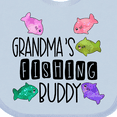 thumbnail image 4 of Inktastic Grandma's Fishing Buddy with Colorful Fish Boys or Girls Baby Bib, 4 of 4