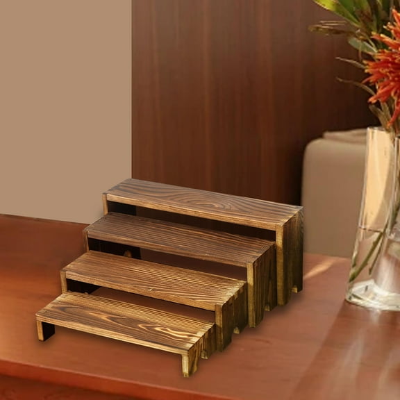 freneci 4 Pieces Wooden Display Riser Stand Cupcake Stand for Cabinets Party Kitchen