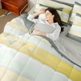 thumbnail image 4 of Castle Fairy Vintage Stripes Twin Bedding Sets,Grey Yellow Bedding Comforter Set, 4 of 8