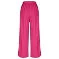 thumbnail image 4 of VNKIDY Women's Casual Pants Fashion Solid Color Wide Leg Pants Elastic Waisted Drawstring Loose Fit Trousers With Pockets For Outdoor Wear Stylish Pants, 4 of 4