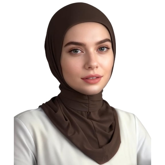 Instant Scarf For Women,Muslim Flexible Turban with Buttons Ready to Wear Easy,Chic Sport Jersey Hijab Head Scarf