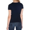thumbnail image 4 of Women's Three Dots AA1V100 1x1 Short Sleeve Mid-V-Neck Tee (Black S), 4 of 4
