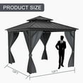 thumbnail image 2 of TROPOW Gazebos for Gardens, Outdoor Metal Pavilion with Galvanized Steel and Aluminum Frame, Double Roof Canopy with Netting and Curtains - Ideal for Patio, Backyard, Deck, and Lawns,Gray(12 * 12ft), 2 of 11
