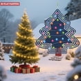 thumbnail image 3 of Metal Hanging Christmas Tree Wind Spinner - Colorful Geometric Design with Festive Lights for Yard and Garden Decor, 3 of 7