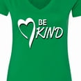 thumbnail image 4 of Inktastic Be Kind with Heart Ribbon in White Text Women's V-Neck T-Shirt, 4 of 5
