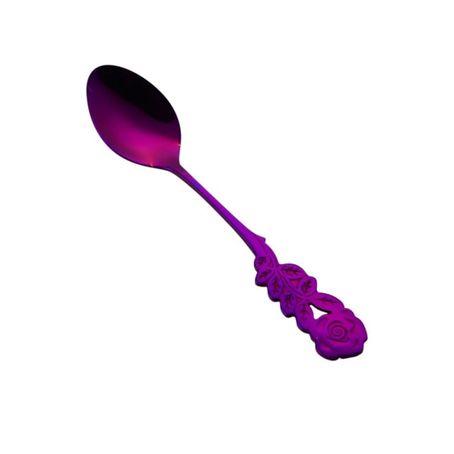 DPTALR Creative Stainless Steel Rose Spoon Coffee Stirring Spoon Dessert Spoon Couple Spoon