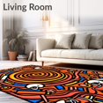 thumbnail image 2 of ODIKA 5'x7' Machine Washable Non-Slip Area Rug, Play Multi Game Court Decoration High Traffic Rug, Orange, 673431, 2 of 7