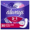 Always Discreet Xtra Protection 3-in-1 Extra Long Daily Liners, 30 Ct