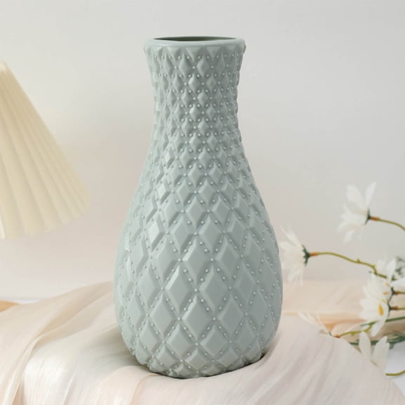 COM1950s Unbreakable Plastic Vase,Classic White Decorative Vase for Home Decor,Large Centerpiece for Tables,Shelves and Gifts