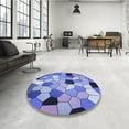 thumbnail image 4 of Ahgly Company Machine Washable Indoor Rectangle Transitional Jeans Blue Area Rugs, 8' x 10', 4 of 7