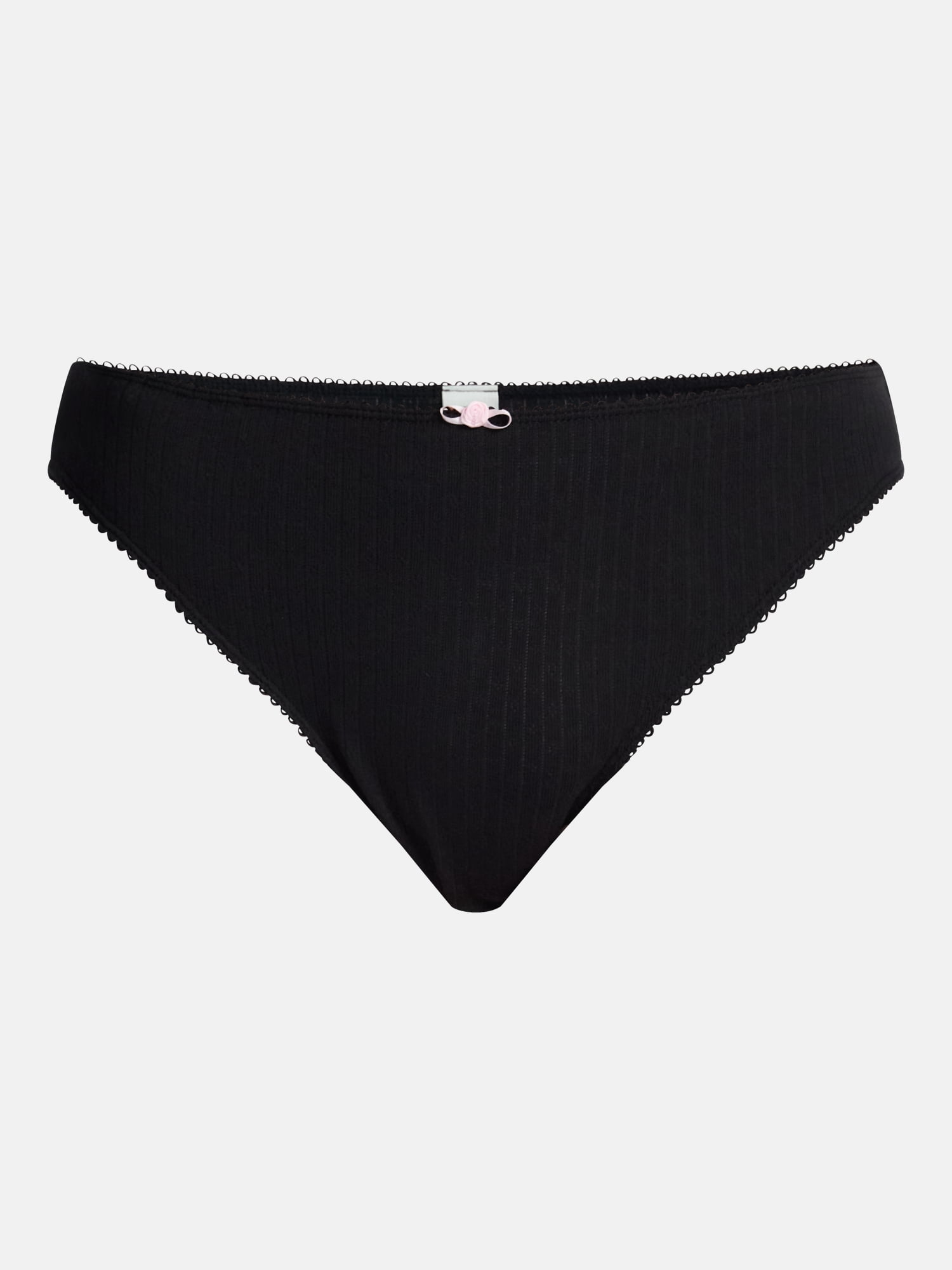 No Boundaries Women's Cotton & Pointelle Cheeky Panties, 3-Pack, Sizes XS-XXXL