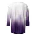 thumbnail image 3 of ylioge 3/4 Length Sleeve Tops for Women, Womens Plus Size Shirts Y2k Ombre Tie Dye Crewneck Casual Loose Pullover Blouses Tops Spring Saving Clearance, 3 of 3