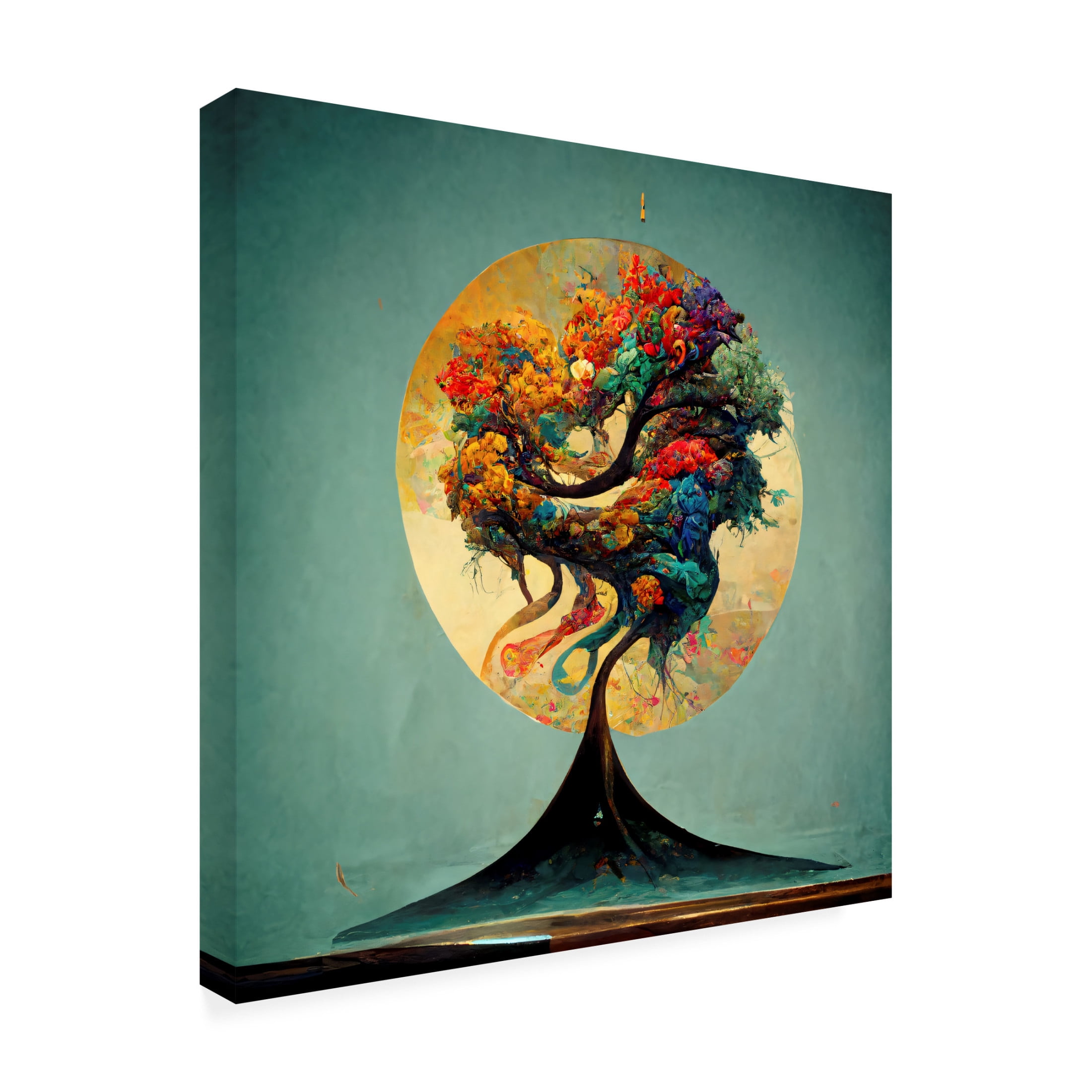 Canvas Wall Art - Ray Heere 'Tree Of Life 10' Wall Art for Living Room, Bedroom, or Office Décor by Trademark Fine Art - 14 x 14 Inches