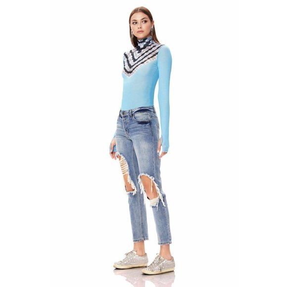 AFRM Cyrus Super High Rise Crop, Sinner Wash Size 28