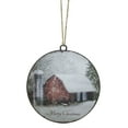 thumbnail image 1 of Merry Christmas/Barn Disc Ornament (Set of 12) 6"D Metal, 1 of 1