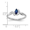 thumbnail image 2 of Auriga 10k White Gold Diamond and Marquise Sapphire Ring for Women Size- 7, 2 of 5