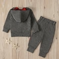 thumbnail image 6 of Baby Toddler Kids Boy Clothing Set Little Boys Fall/Winter Hooded Long Sleeve Elastic Waist 6M 12M 24M 2T 3T 4T 5T Everyday Outfit 2Pcs, 6 of 7