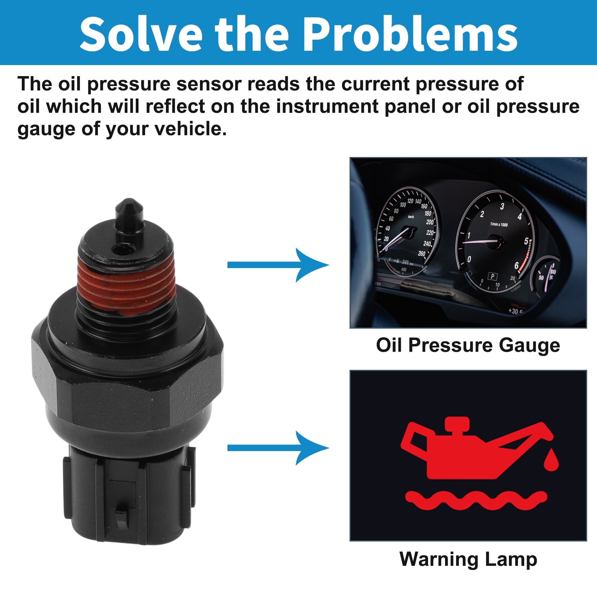 Unique Bargains 1 Pcs No.947513C000 Engine Oil Pressure Sensor for Hyundai for Genesis 2015-2016 3.8L for Hyundai for Genesis G70 G80 G90 2017-2020 3.8L