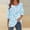 *Light Blue, variant on ClodeEU Womens Printed Button-Front Crewneck 3/4 Sleeve T-Shirt, Lightweight Funny Loose Shirts Red,Womens Plus L