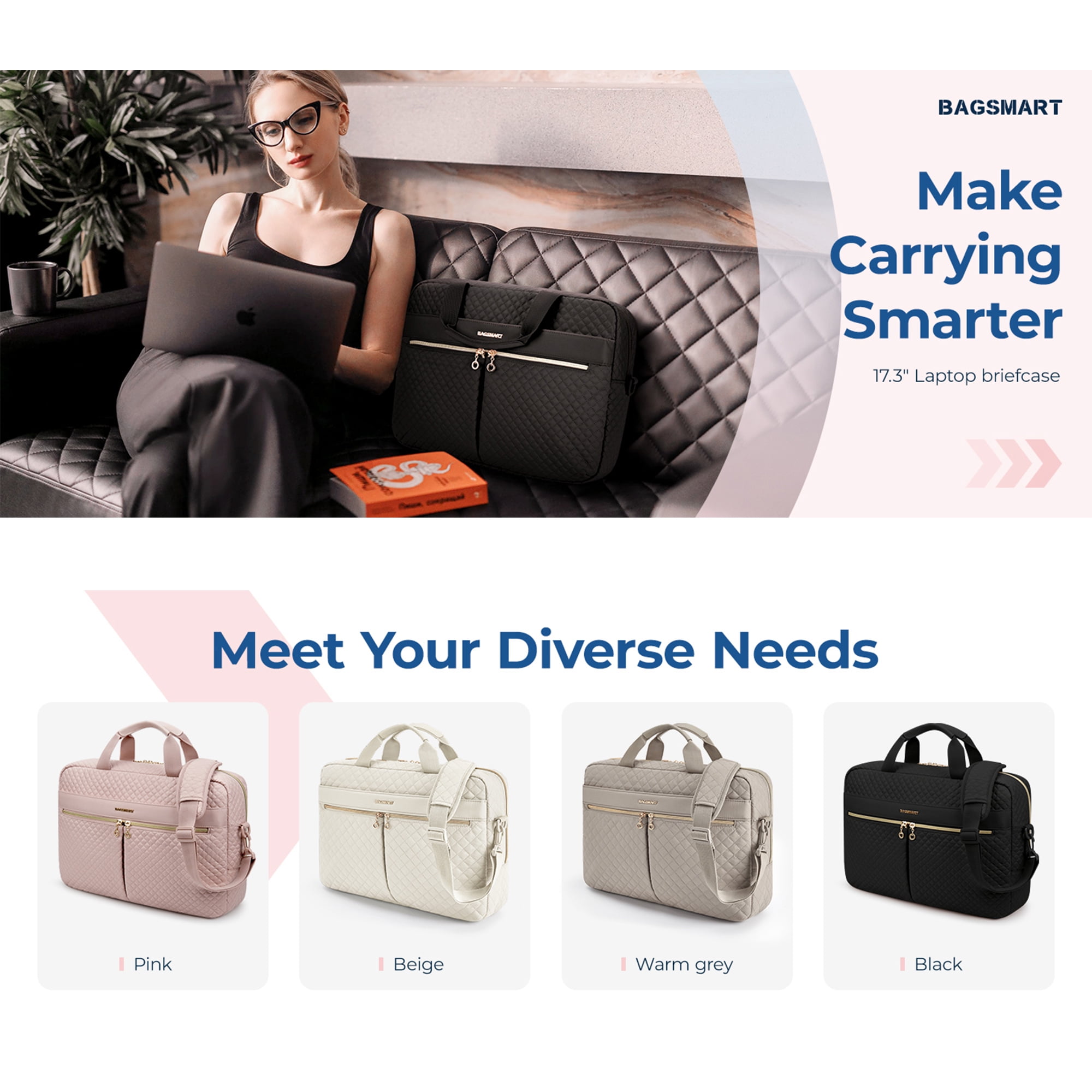 beige laptop bag