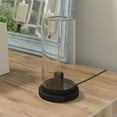 thumbnail image 2 of Evelyn&Zoe Perabo 13" Tall Uplight Mini Lamp with Glass Shade, Blackened Bronze/Clear, 2 of 7