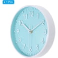 thumbnail image 3 of ABCISI 8 Inch Wall Clock, 3D Number Quartz Battery Operated Silent Non-Ticking Round Wall Clocks for Office Bedroom Decorative (Light Blue), 3 of 12
