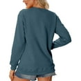 thumbnail image 4 of Womens Sweatshirt Loose Fit Crewneck Pullover Long Sleeve Tops for Fall Winter Comfort Casual Daily Wear Fall Outfits, 4 of 5