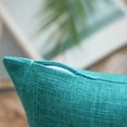 thumbnail image 2 of Textural Faux Linen Series Square Decorative Throw Pillow Cover for Couch, 18" x 18", Lake Blue, 2 Pack, 2 of 5
