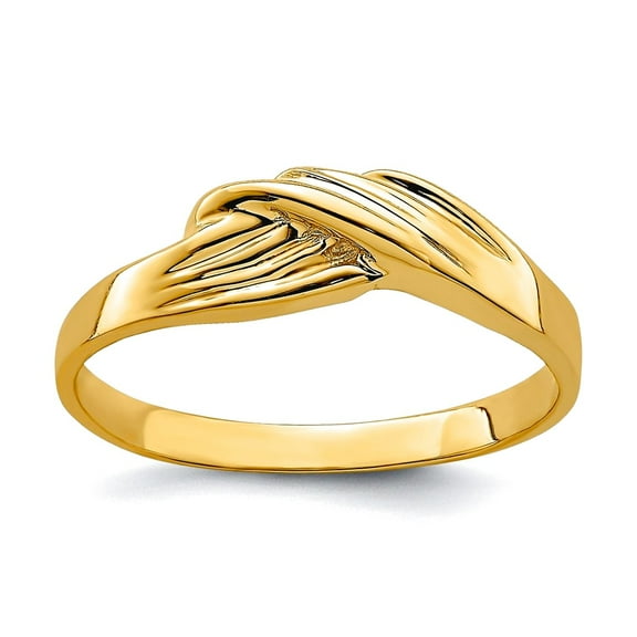 5-janmm 14k Solid Polished Gold Freeform Ring Size 6 Ring for Women