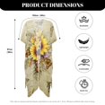 thumbnail image 6 of HELLHERO Butterfly and Sunflower Pattern Long Kimono Swimsuit Cover Up Quick Dry High Quality Fabrics Loose Bathing Suit Cover Up, 6 of 6
