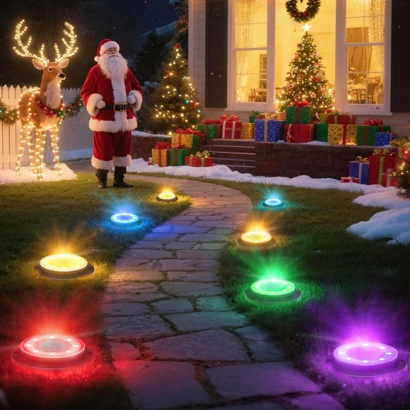 Luces solares de suelo Flacchi, 10 cm, LED, impermeables, paquete de 12 unidades