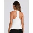 thumbnail image 2 of Unique Bargains Women's Ribbed Slim-Fit Camisoles Deep V Neck Comi Tank Tops L White, 2 of 6