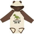 thumbnail image 3 of Inktastic Mimi and PopPop Love Me Dinosaur Boys Long Sleeve Baby Bodysuit, 3 of 5
