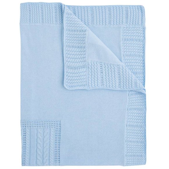 Manta para bebé Mayoral Knit, mezcla de algodón y viscosa - Cielo