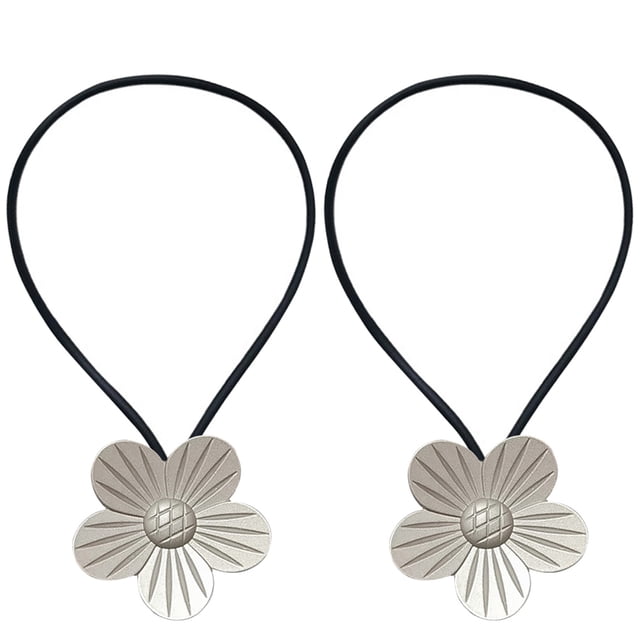 Corbata de cortina para ventana, cuerda decorativa de metal, cortina de flores, correa de adsorción para baño de oficina, plateado 2 Piezas sidaley HA002832-03