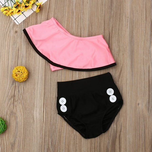 Summer Toddler Kids Baby Girls Ruffle Bikini Swimsuit Swimwear Cute Bathing Suit