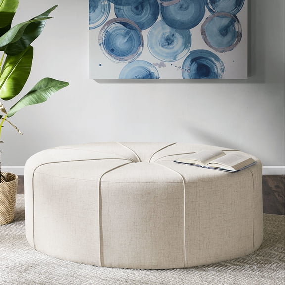 Living Room In Cream - 48.5"w X 32.5"d 18"h, Button , Thick , Decorative 18"h , Seating, No Assembly
