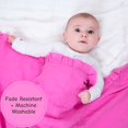 thumbnail image 5 of LollyBanks Ruffle Baby Girl Blanket, Organic Cotton Muslin Crib Quilt, 40 x 36 in, Pink Golf Print, 5 of 8