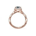 thumbnail image 2 of 1.00 T.C.W Princess Shaped Real Diamond New Design Solitaire with Accents Wedding Ring for Women Solid 18K Rose Gold Size 3.5, 2 of 9