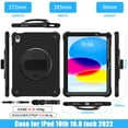 thumbnail image 2 of ELEHODL for iPad 10th Generation Case, iPad 10 Cover with 360° Hand Strap Stand/Shoulder Strap, Heavy Duty iPad 10th Gen Case A2696/A2757/A2777,Black, 2 of 7