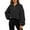 Black, variant on Rutainlusire Womens Loose Fashion Solid Color Sweatshirts Women's Sweatshirt With Half Zipper Stand Up Collar And Fleece Fleece Sweatshirt