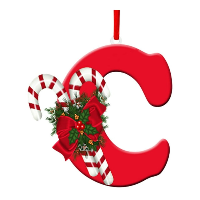 Adorno navideño con letras, decoración navideña, colgante con abalorios para bricolaje, decoración para de Navidad, corona de celebración, C