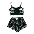 thumbnail image 3 of Halloween Pajamas Women Graphic Cami Shorts Comfy Loungewear 2 Piece Womens Pajama Sets Dark Green M, 3 of 6