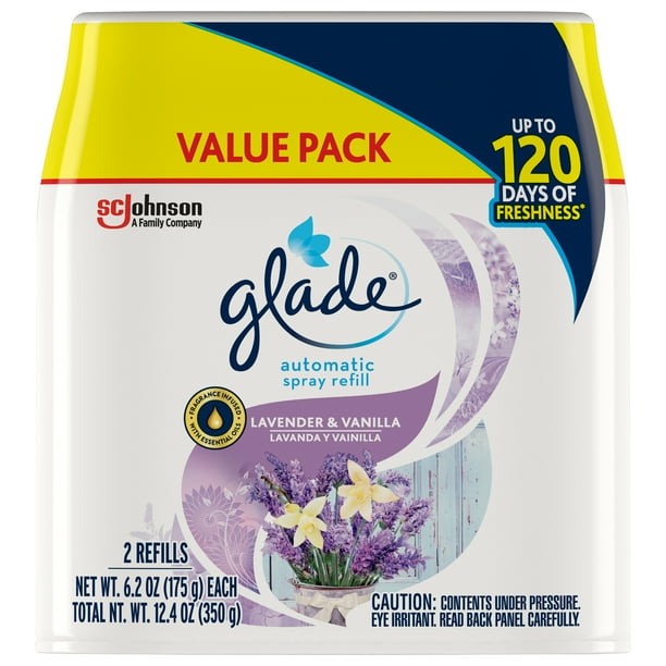 Glade Automatic Spray Refill 2 CT, Lavender & Vanilla, 12.4 OZ. Total, Air Freshener Walmart